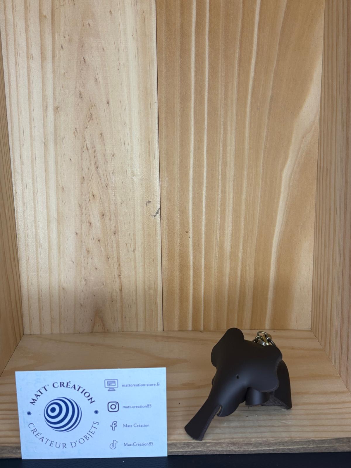 Porte-clés Eléphant en cuir