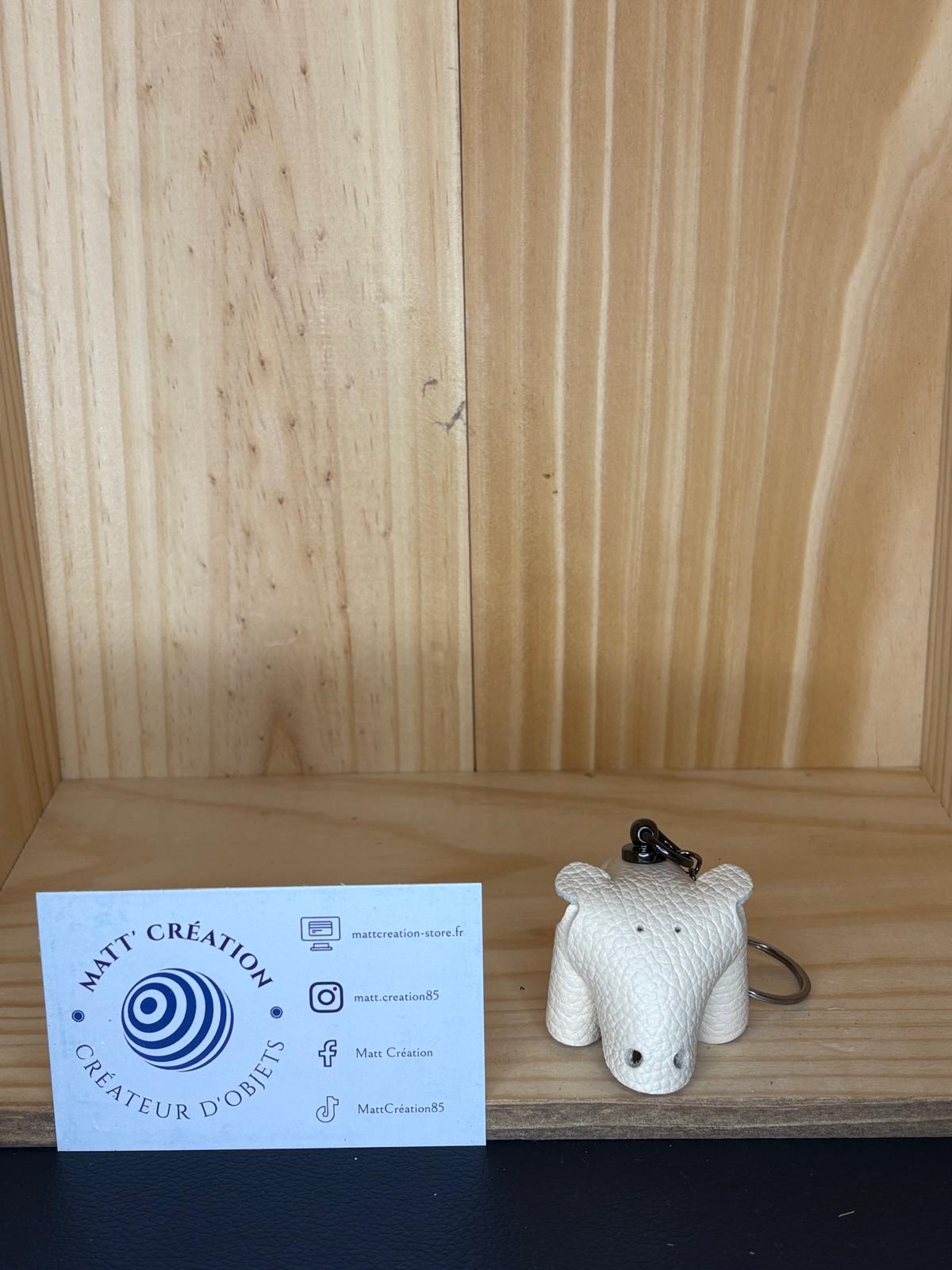Porte clés Hippopotame en cuir