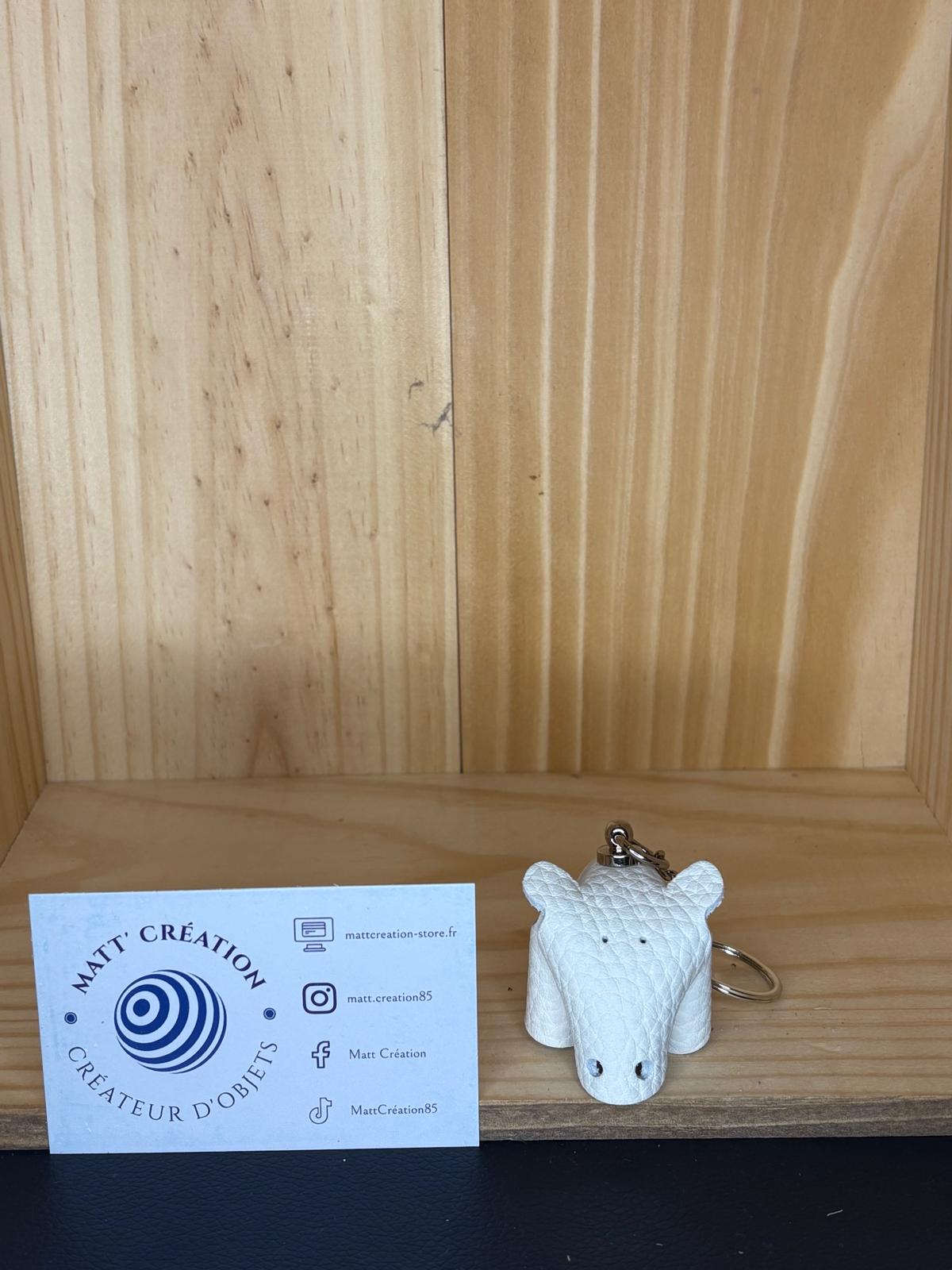 Porte clés Hippopotame en cuir