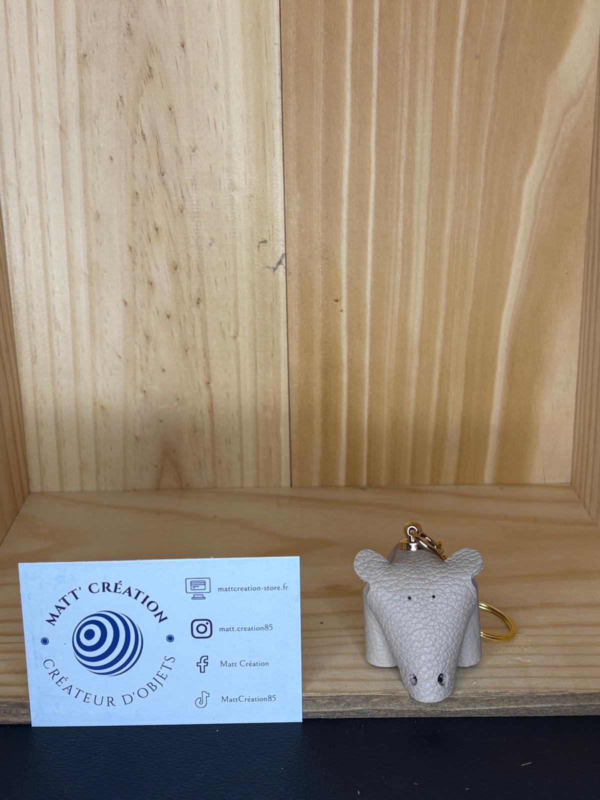Porte clés Hippopotame en cuir