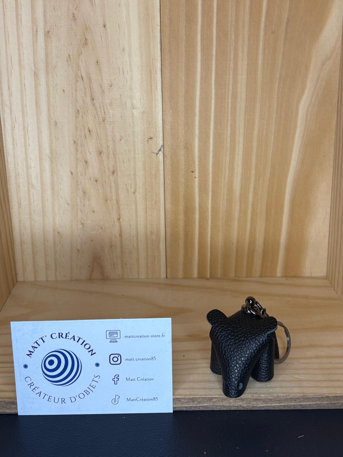 Porte clés Hippopotame en cuir