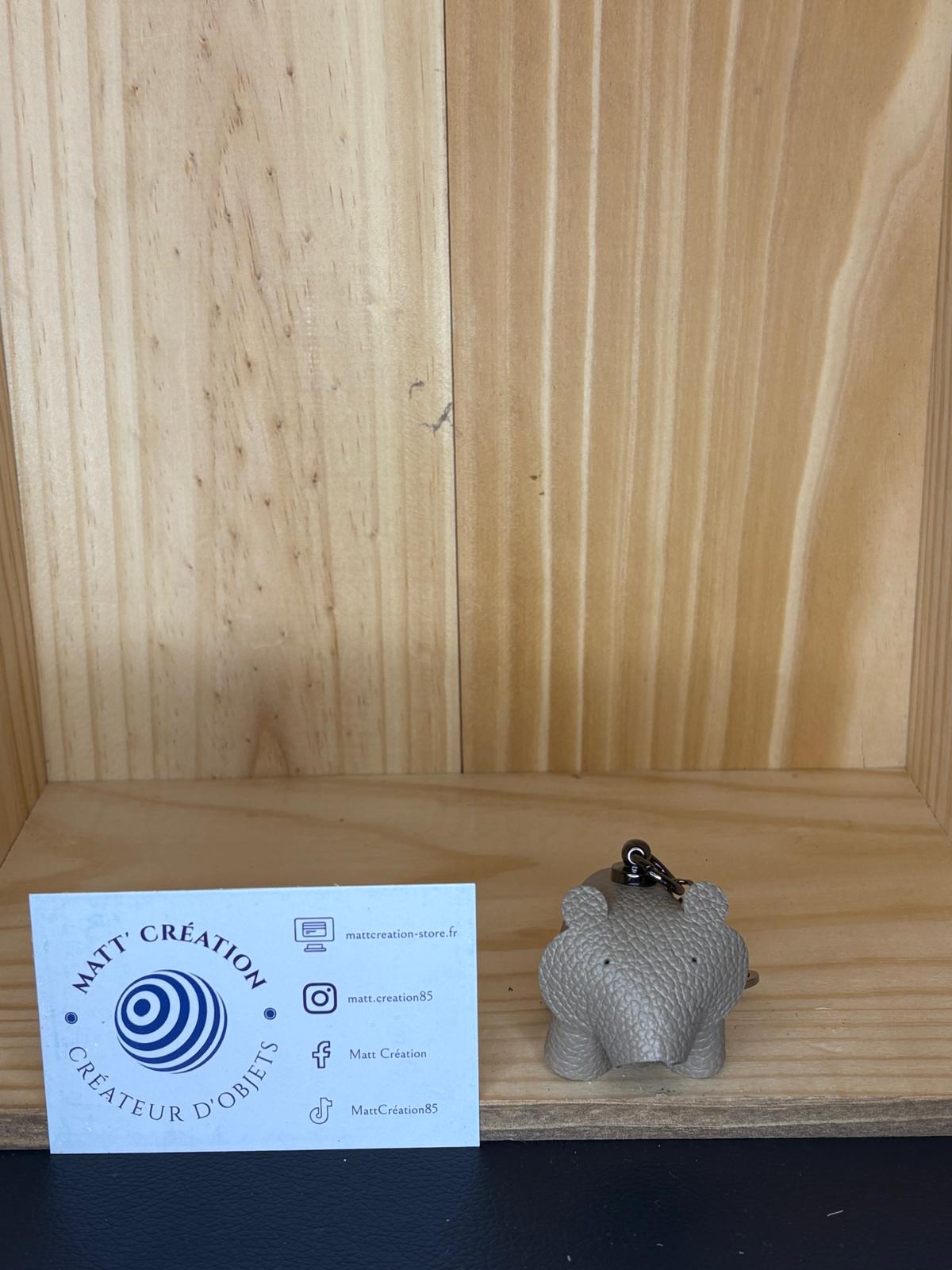 Porte clés Ours en cuir