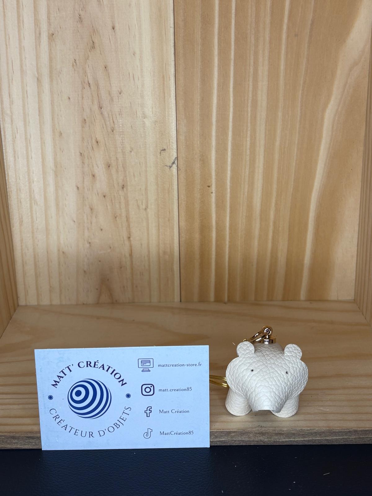 Porte clés Ours en cuir