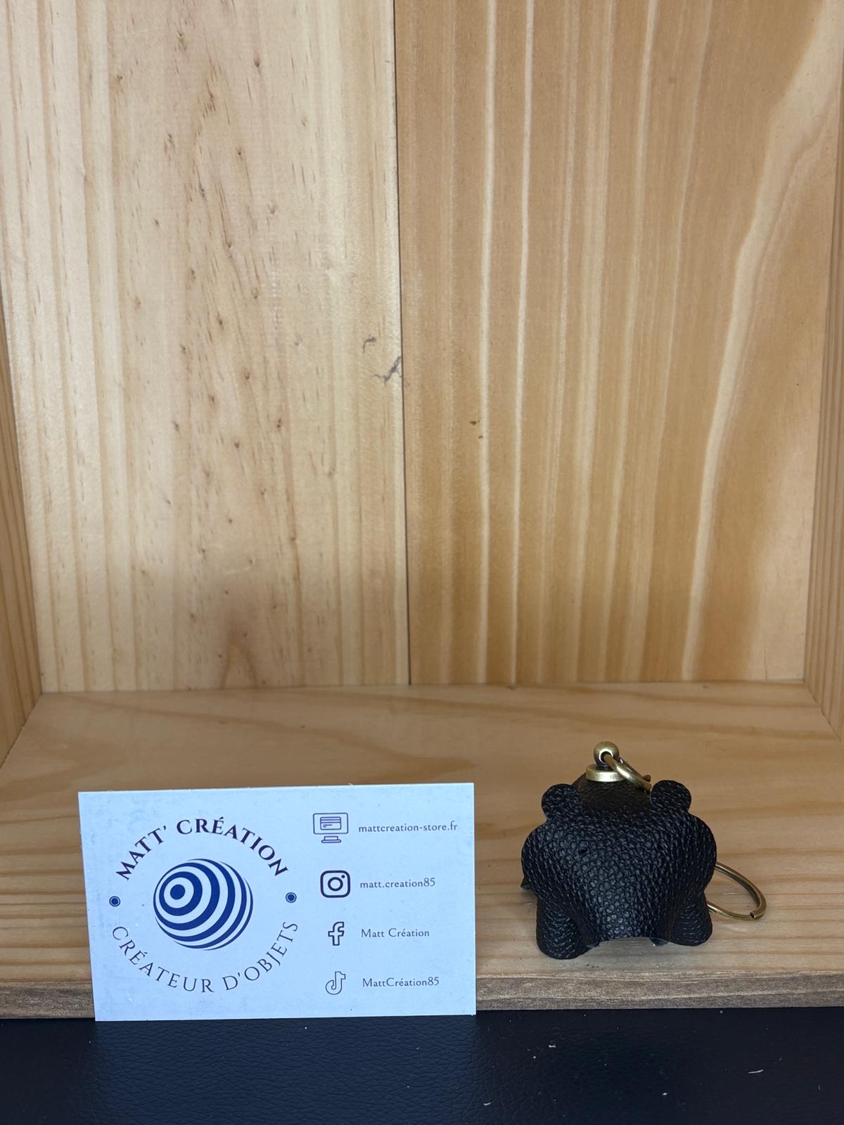 Porte clés Ours en cuir