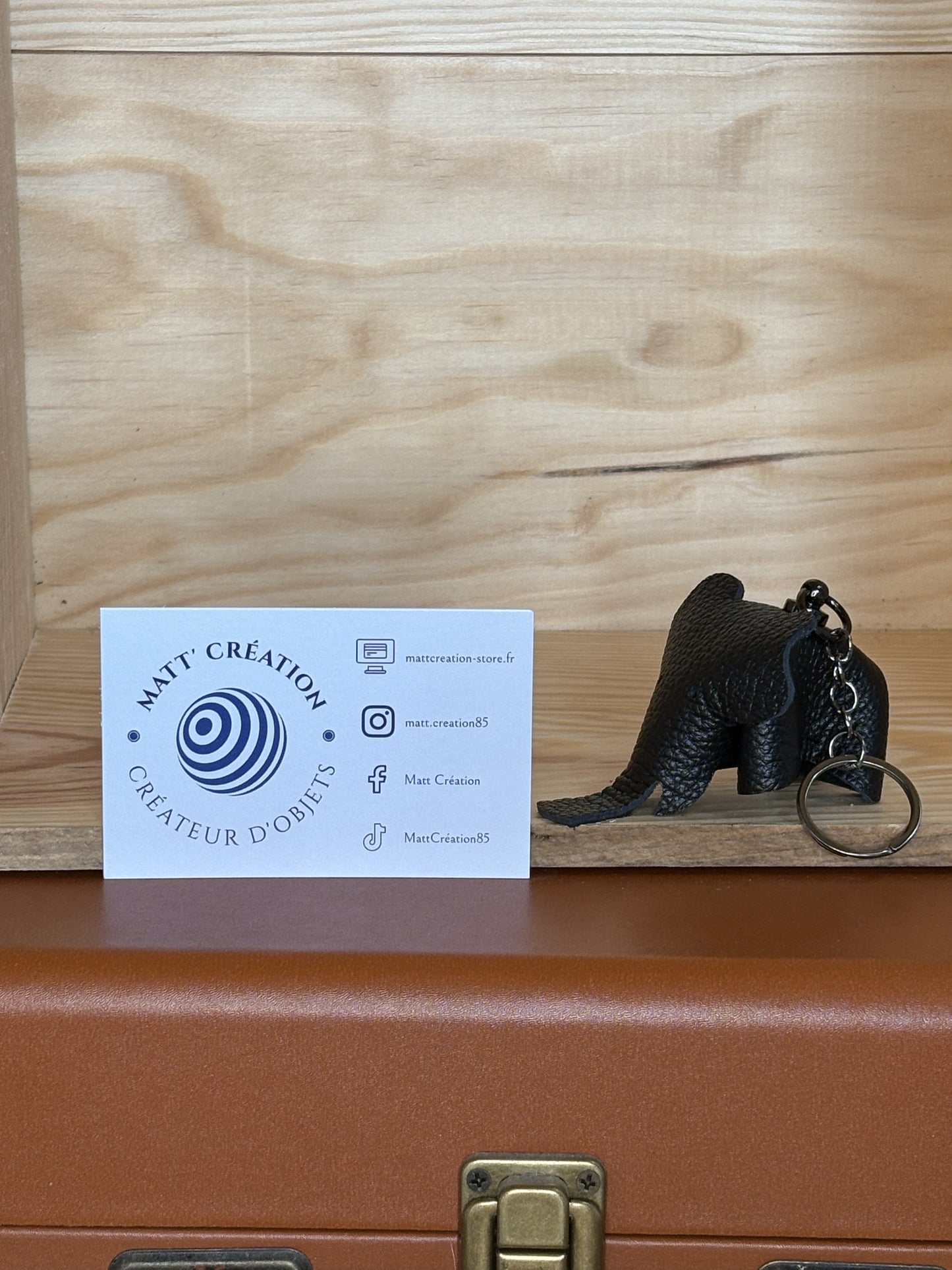 Porte-clés Eléphant en cuir