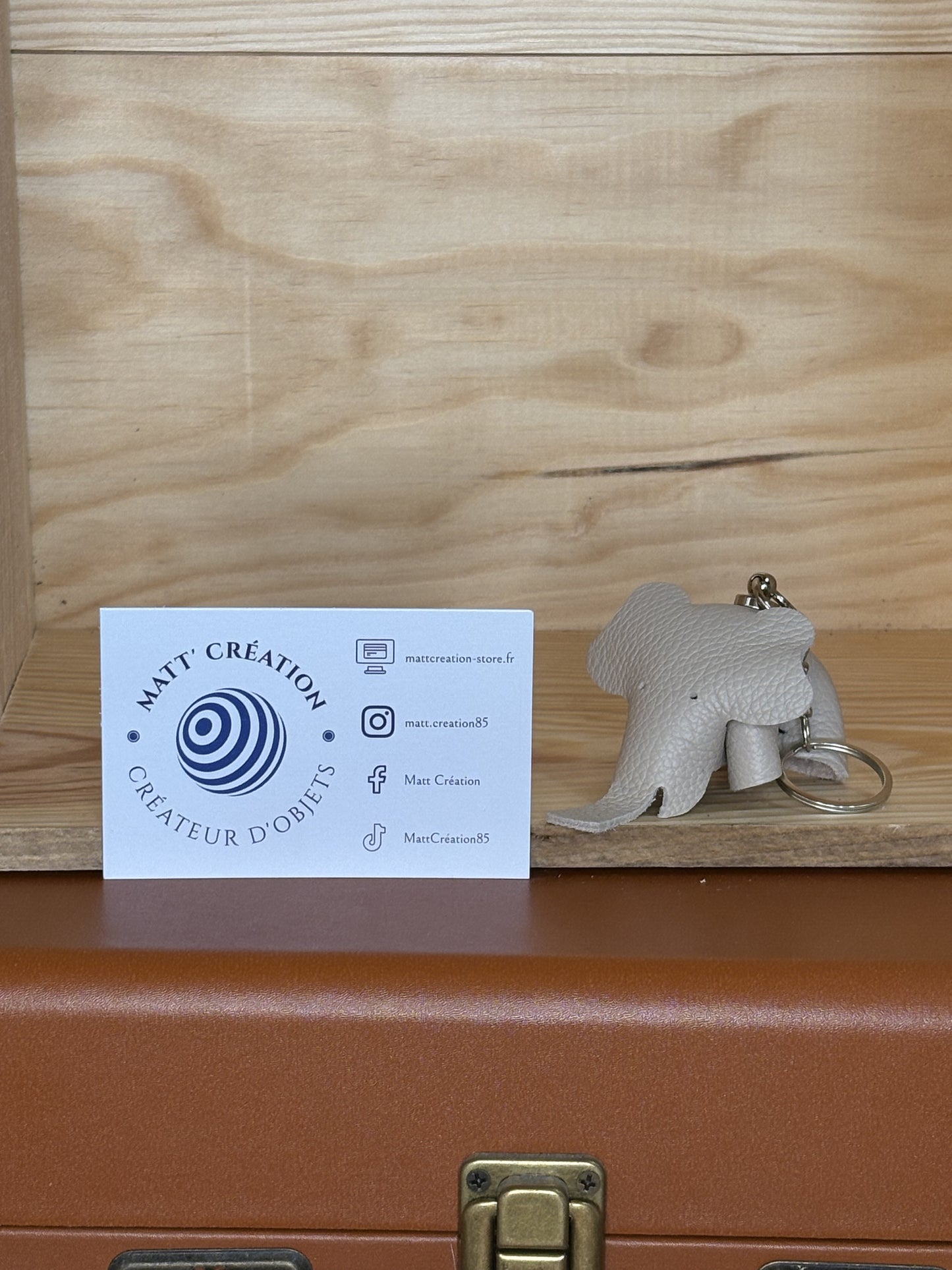 Porte-clés Eléphant en cuir